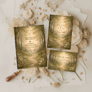 Romantic Forest Path Wedding Invitation