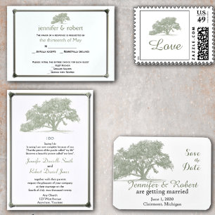 Oak Tree Plantation Wedding Invitation
