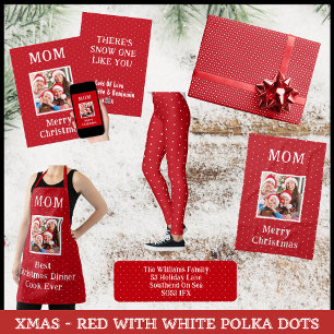 White Polka Dot Snow Red And White Return Address Label