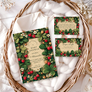 Strawberry Fairytale Baby Shower Invitation