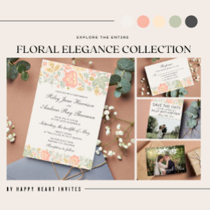 Floral Elegance Peach Blush Sage Wedding Ceremony Program