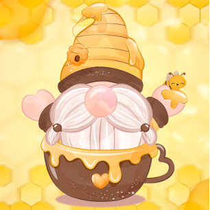 Honeycomb Bees Gnomes Baby Shower Invitation