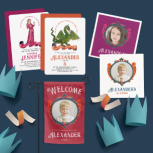 Medieval Royal Red Blue Coat Of Arms Two Photos Garden Flag