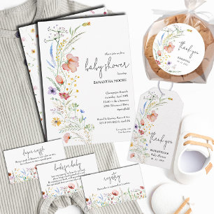 Wildflowers Boy Baby Shower Invitation