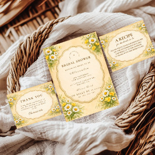 Vintage Daisy Wildflower Bridal Shower Napkins