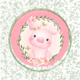 Pink Pig of Cuteness Girl Baby Shower  Invitation
