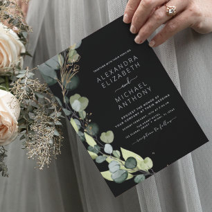 All in One Eucalyptus QR Code Wedding Invitation Flyer