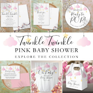 Twinkle Twinkle Pink Girl Baby Shower Welcome SIgn
