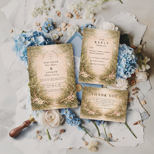 Antler Forest Romance Wedding Save The Date