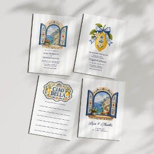 Amalfi Coast Italian Mediterranean Wedding Invitation