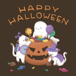 Halloween Illustration: Boo-Woof (Welsh Corgi) Invitation