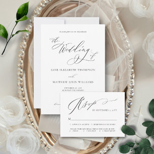 Jane Simple Catholic Wedding Invitation with RSVP