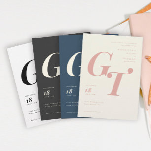 Spring Monogram   Modern Coral Peach Wedding