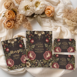 Goth Floral Victorian Wedding Foam Board