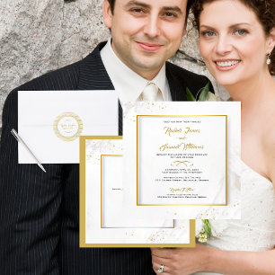 Elegant Gold Framed Wedding Welcome  Banner