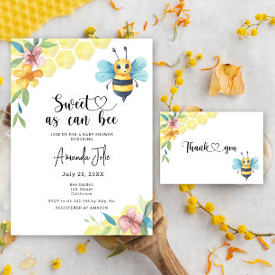 Bee floral - Baby shower bingo game