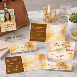 Elegant Gold Marble Professional Candle Care Business Card