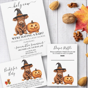 Holy Cow Halloween Highland Calf Baby Shower  Invitation