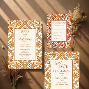Vintage Talavera terracotta wedding seating plan Foam Board