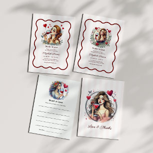 Love & Thanks Drunk in Love Romantic Martini Photo Thank You Card