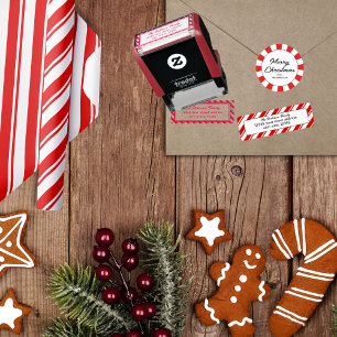 Merry Christmas Candy Cane Return Address Label