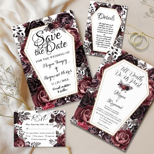 Till Death Do Us Part Floral Elegant Goth Wedding Invitation