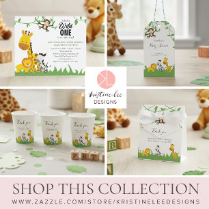 Safari Baby Shower Jungle Animals Cute Boy Invitation
