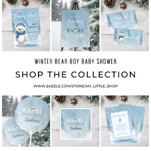 We Can Bearly Wait Boy Baby Shower Invitation