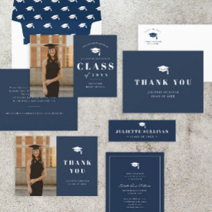 Minimal Type Photo Graduation Party Invitation