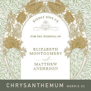 Wedding RSVP Vintage Art Nouveau William Morris Invitation