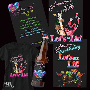 Neon Blacklight Abstract Stained Glass Can Cooler