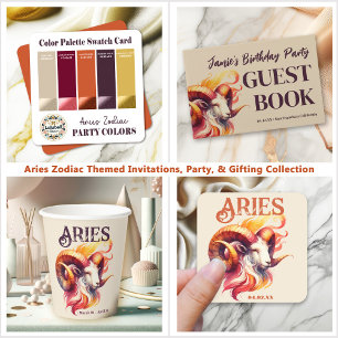 Color Swatch Palette Card for Aries Themed Party 