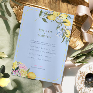 Bold Pastel Lemons Photo  Wedding Save The Date