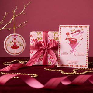 Pink Nutcracker Ballet Cocktail Christmas Party  Holiday Card