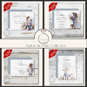Watercolor Rustic Cowboy Wedding  Enclosure Card