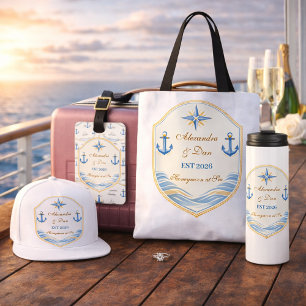 Personalized Nautical Honeymoon Crest Snap Back Hat