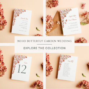 Floral Butterfly Garden Seating Chart Wedding Table Number