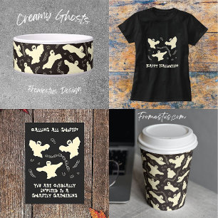 Creamy Ghosts - Halloween pattern. Paper Cups