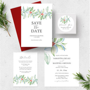 Christmas Wedding Save The Date Invitations