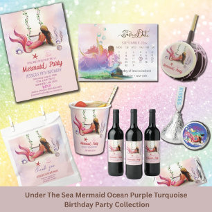Mermaid Under The Sea Birthday Party Save The Date