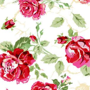 Red rose floral classic print dog of honor announcement