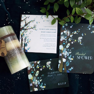 Unique Whimsical Tree Wedding (Pearl Shimmer) Invitation