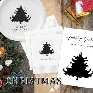 Black Tree Merry Christmas Paper Cups