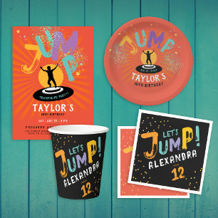 Cool Fun Colorful Trampoline Jump Bounce Adventure Paper Plates