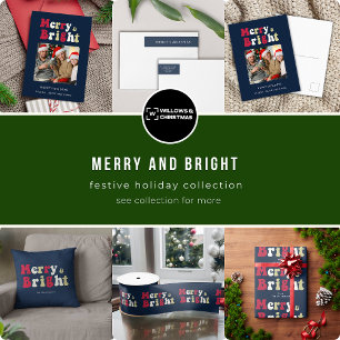 Personalized  blue merry christmas  wrap around label