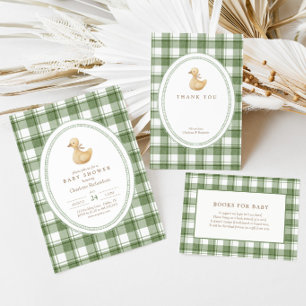 Little Duckling   Classic Neutral Baby Shower Thank You Card