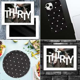 Modern 30th Birthday Photo Napkins