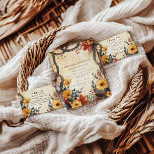 Rustic Autumn Meadow Bridal Shower Enclosure Card