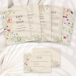 Taupe Wildflower Meadow Wedding Napkins
