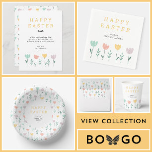 Easter Sunday Brunch Yellow Floral Cute Botanical Invitation